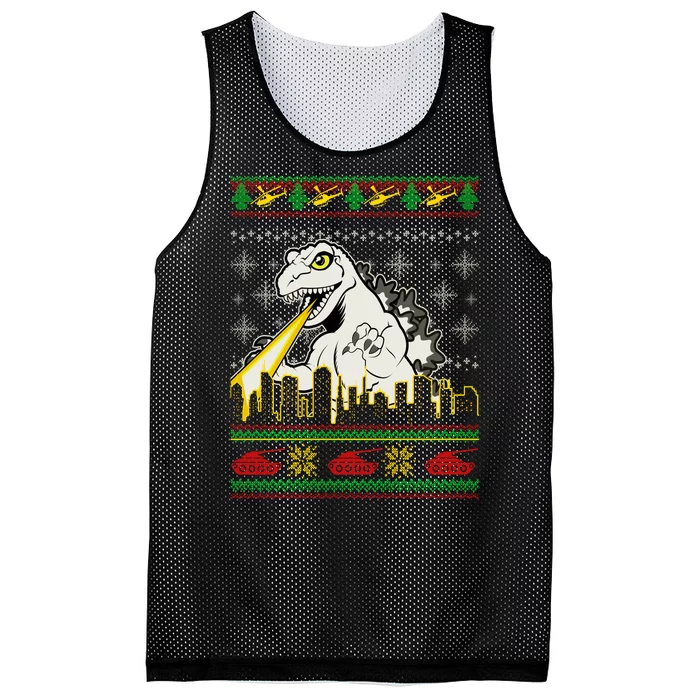 Monster Ugly Christmas Sweater Mesh Reversible Basketball Jersey Tank