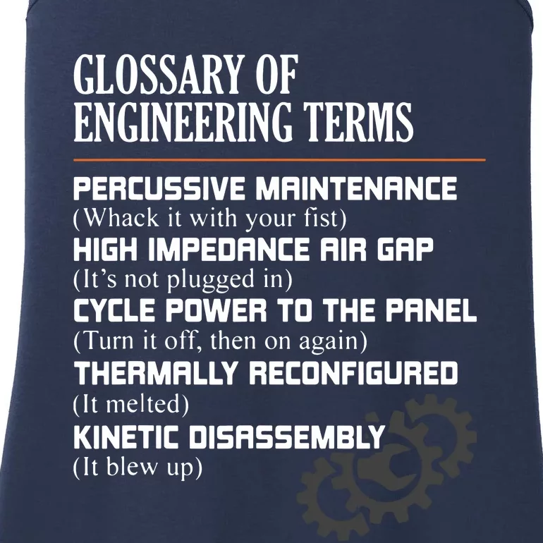 Glossary Of Engineering Terms Funny Engineer Definitions Ladies Essential Tank