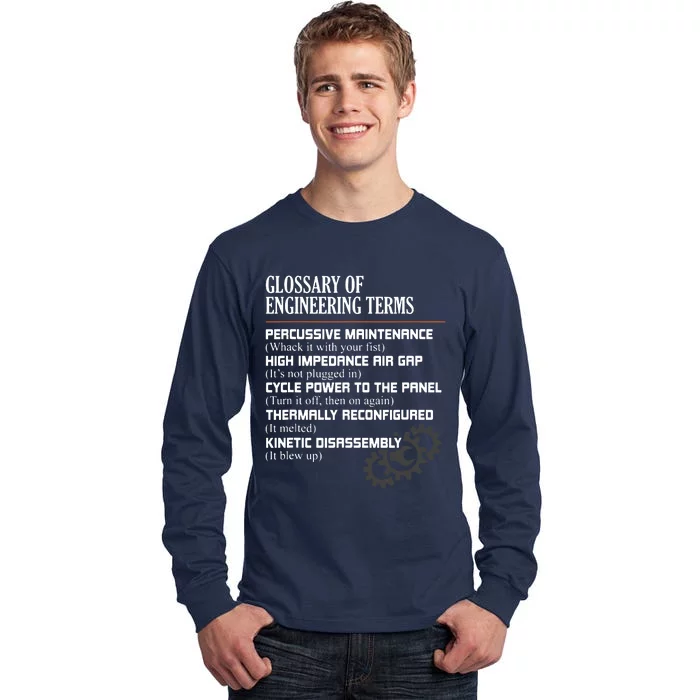 Glossary Of Engineering Terms Funny Engineer Definitions Tall Long Sleeve T-Shirt