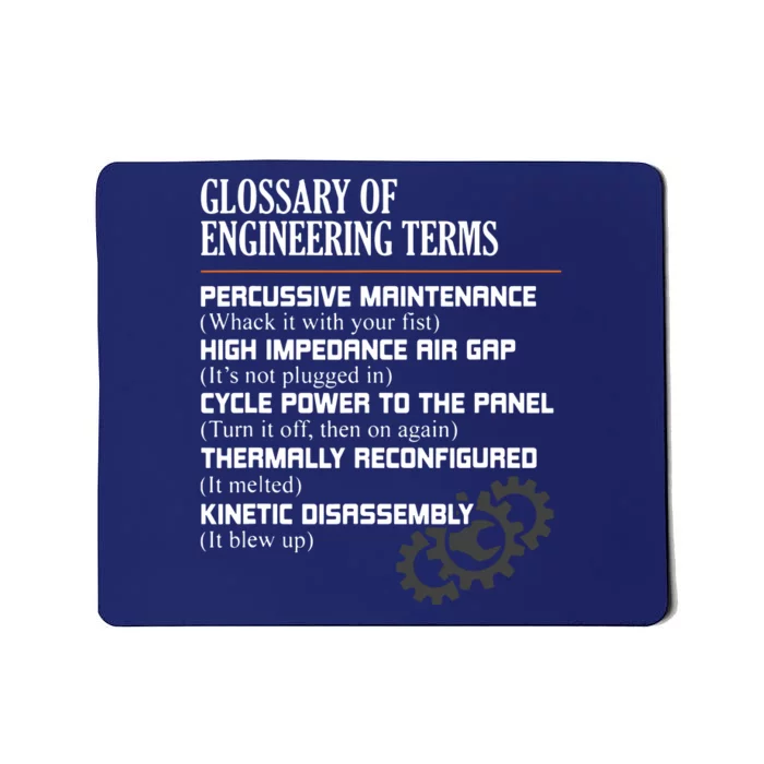 Glossary Of Engineering Terms Funny Engineer Definitions Mousepad