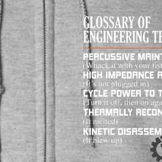 Glossary Of Engineering Terms Funny Engineer Definitions Full Zip Hoodie