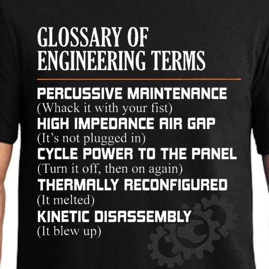 Glossary Of Engineering Terms Funny Engineer Definitions Pajama Set