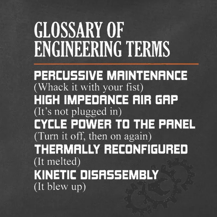 Glossary Of Engineering Terms Funny Engineer Definitions Zip Tote Bag