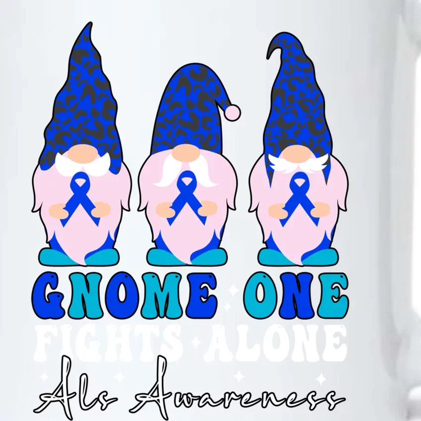 Gnome One Fights Alone Als Awareness Month Warrior Ribbon Gift Black Color Changing Mug