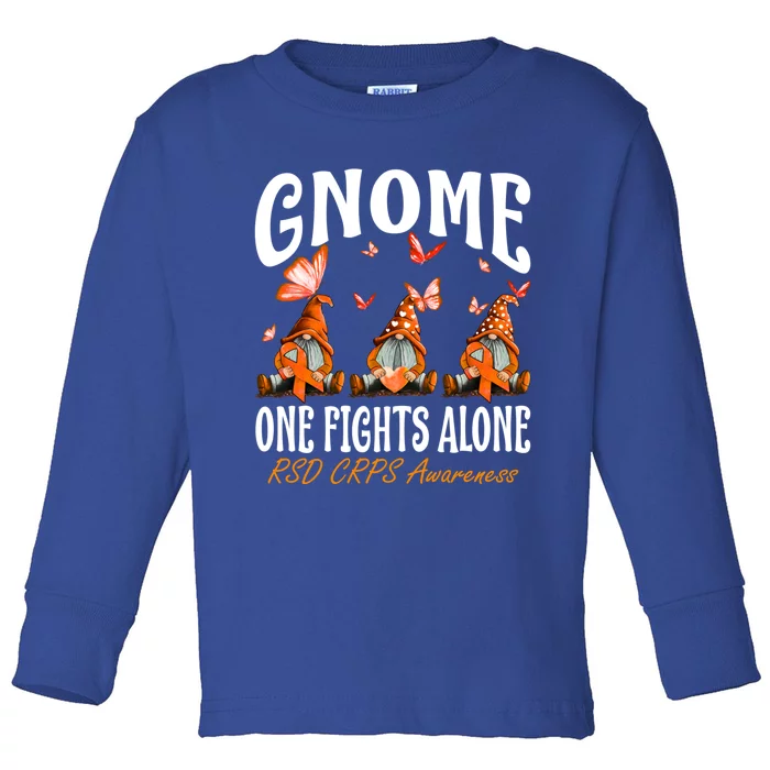 Gnome One Fights Alone Rsd Crps Awareness Great Gift Toddler Long Sleeve Shirt