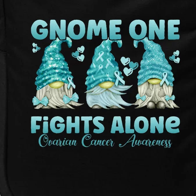 Gnome One Fights Alone Teal Ovarian Cancer Awareness Impact Tech Backpack