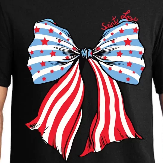 Grand Ol Flag Saint Louis Coquette Bow Pajama Set