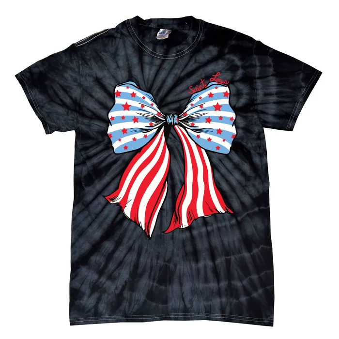 Grand Ol Flag Saint Louis Coquette Bow Tie-Dye T-Shirt