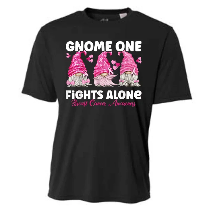 Gnome One Fights Alone Pink Breast Cancer Awareness Cooling Performance Crew T-Shirt