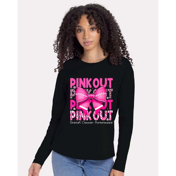 Gift Out Football Breast Cancer Awareness Womens Cotton Relaxed Long Sleeve T-Shirt