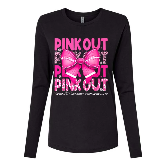 Gift Out Football Breast Cancer Awareness Womens Cotton Relaxed Long Sleeve T-Shirt