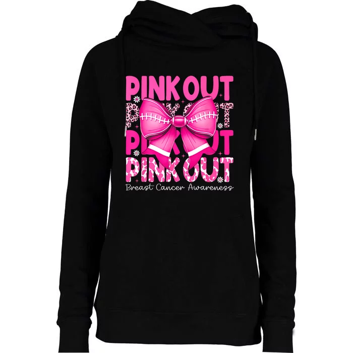 Gift Out Football Breast Cancer Awareness Womens Funnel Neck Pullover Hood