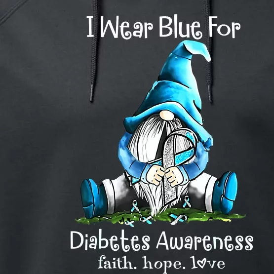 Gnome One Fights Alone Light Blue Prostate Cancer Awareness Performance Fleece Hoodie