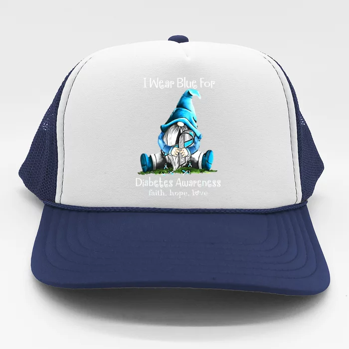 Gnome One Fights Alone Light Blue Prostate Cancer Awareness Trucker Hat