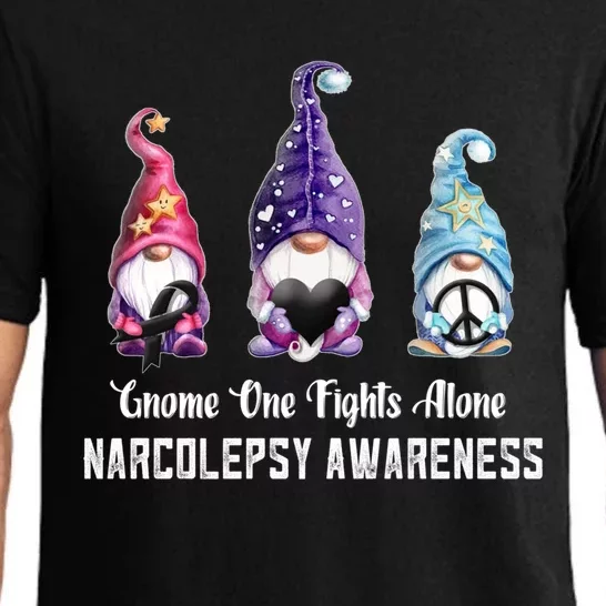 Gnome One Fights Alone Narcolepsy Awareness Meaningful Gift Pajama Set