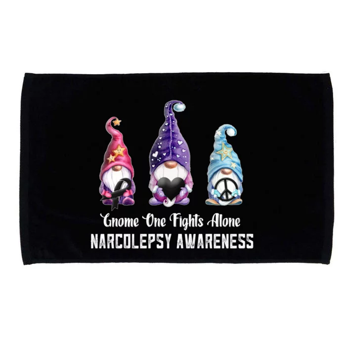 Gnome One Fights Alone Narcolepsy Awareness Meaningful Gift Microfiber Hand Towel