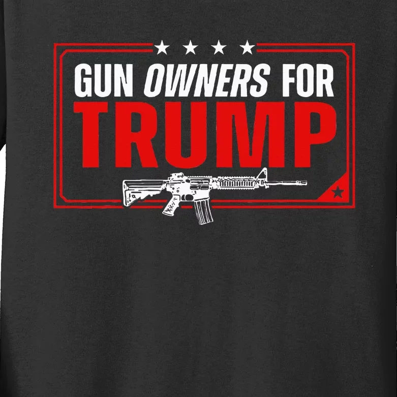 Gun Owners For Trump Kids Long Sleeve Shirt