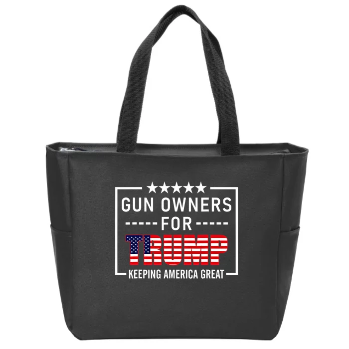 Gun Owners For Trump 2020 Conservative Gift 2nd Amendment Zip Tote Bag