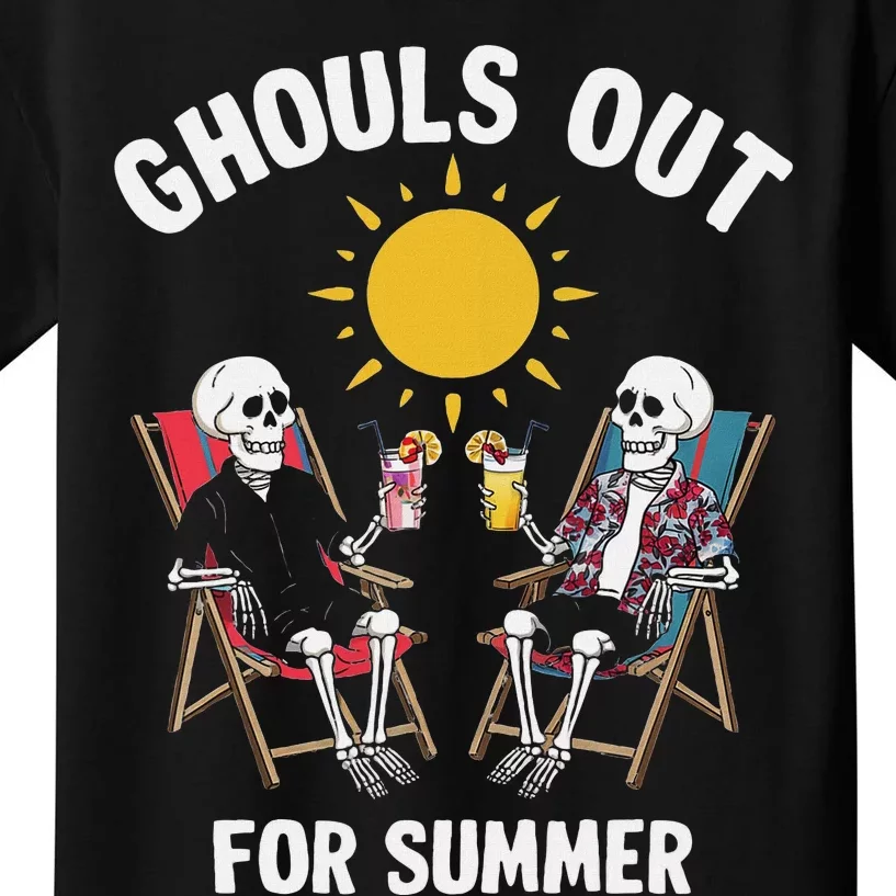 Ghouls Out For Summer Funny Summerween Ghoul Kids T-Shirt