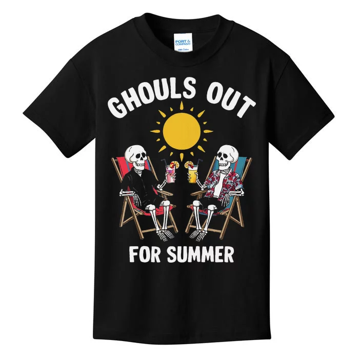 Ghouls Out For Summer Funny Summerween Ghoul Kids T-Shirt