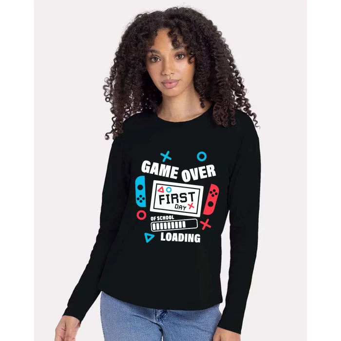 Game Over First Day Of School Womens Cotton Relaxed Long Sleeve T-Shirt