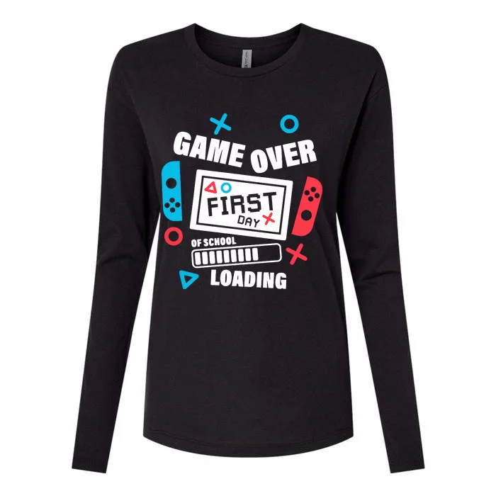 Game Over First Day Of School Womens Cotton Relaxed Long Sleeve T-Shirt