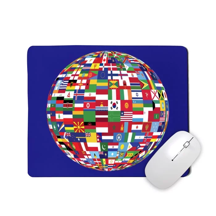 Globe Of Flags World Map Atlas Funny Gift Funny Gift Mousepad