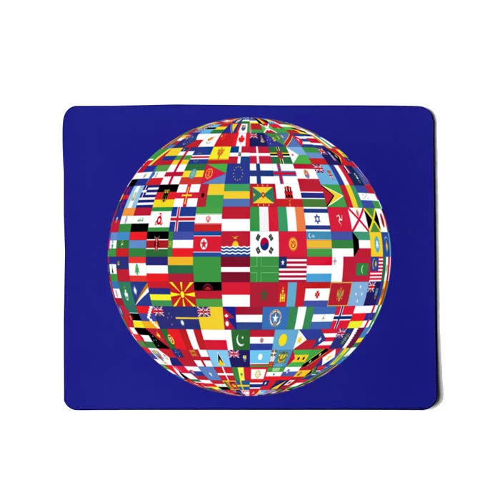 Globe Of Flags World Map Atlas Funny Gift Funny Gift Mousepad