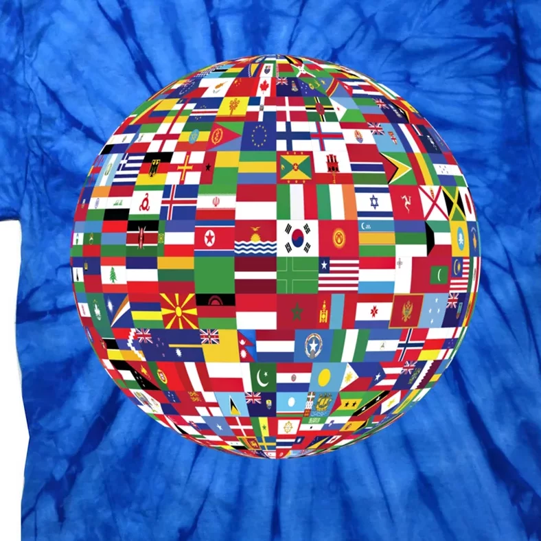 Globe Of Flags World Map Atlas Funny Gift Funny Gift Tie-Dye T-Shirt