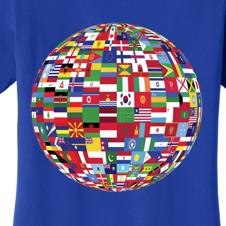 Globe Of Flags World Map Atlas Funny Gift Funny Gift Women's T-Shirt