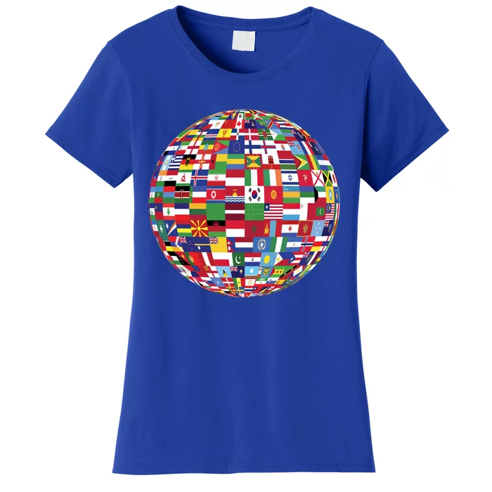 Globe Of Flags World Map Atlas Funny Gift Funny Gift Women's T-Shirt