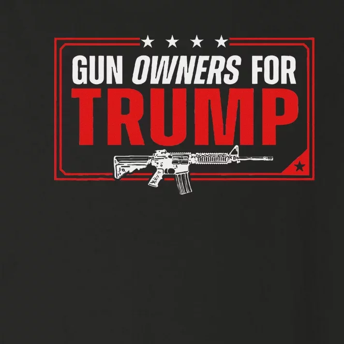 Gun Owners For Trump 2024 American Flag Toddler Long Sleeve Shirt