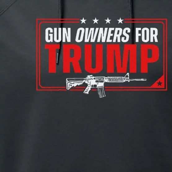 Gun Owners For Trump 2024 American Flag Performance Fleece Hoodie