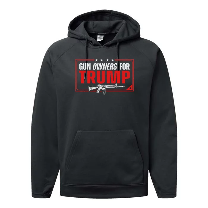 Gun Owners For Trump 2024 American Flag Performance Fleece Hoodie