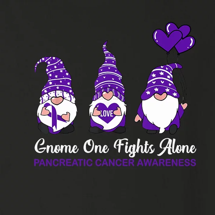 Gnome One Fights Alone Pancreatic Cancer Awareness Ribbon Toddler Long Sleeve Shirt