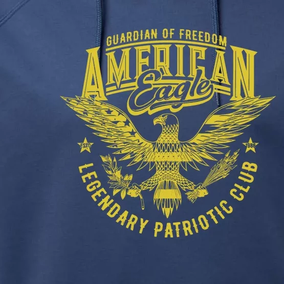 Guardian Of Freedom American Eagle Legendary Patriotic Club Performance Fleece Hoodie