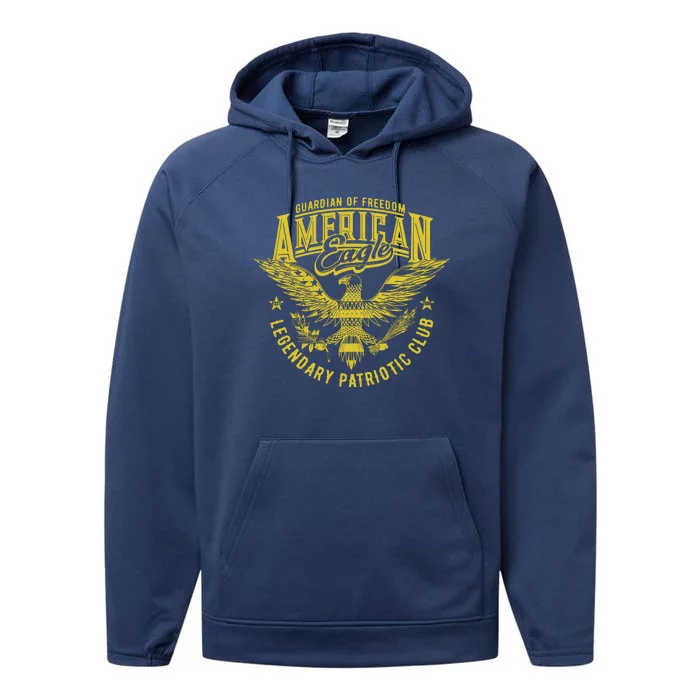 Guardian Of Freedom American Eagle Legendary Patriotic Club Performance Fleece Hoodie