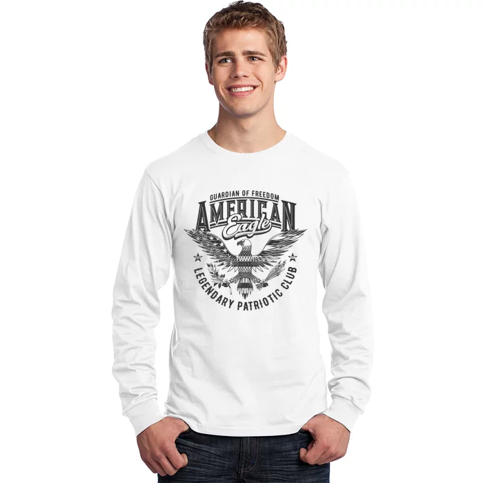 Guardian Of Freedom American Eagle Legendary Patriotic Club Long Sleeve Shirt