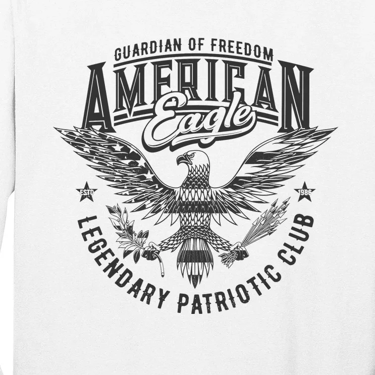 Guardian Of Freedom American Eagle Legendary Patriotic Club Long Sleeve Shirt