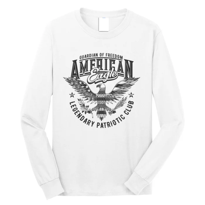 Guardian Of Freedom American Eagle Legendary Patriotic Club Long Sleeve Shirt