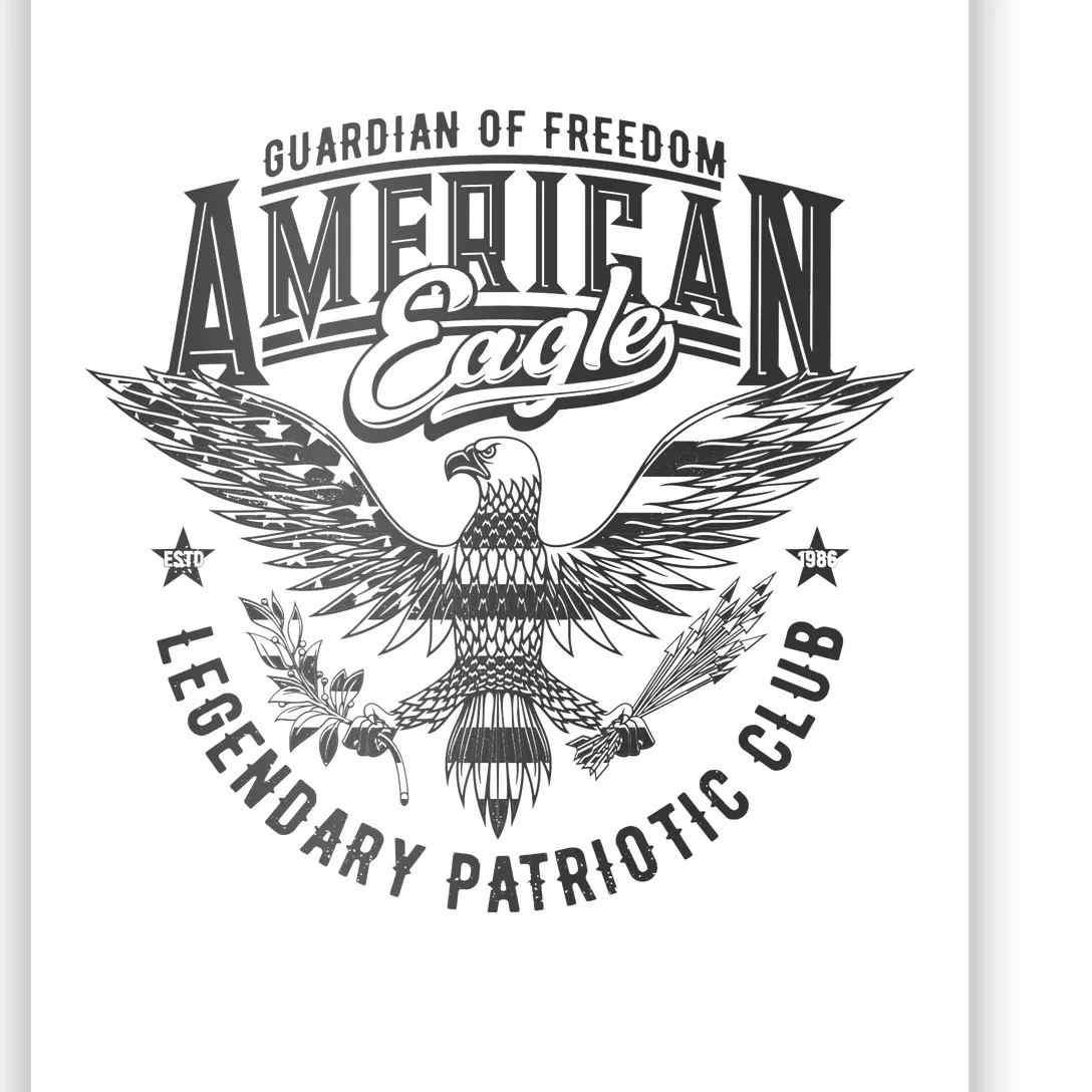 Eagle Illustration, T-shirt Graphics, Typography. American Eagles