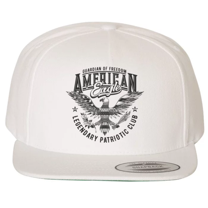 Guardian Of Freedom American Eagle Legendary Patriotic Club Wool Snapback Cap