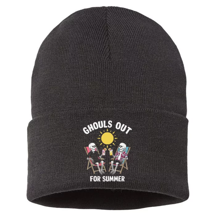 Ghouls Out For Summer Funny Summer Ween Ghoul Sustainable Knit Beanie