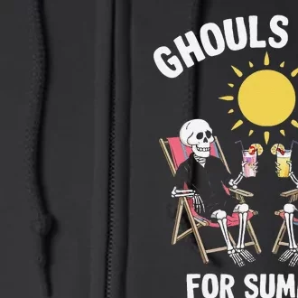 Ghouls Out For Summer Funny Summer Ween Ghoul Full Zip Hoodie