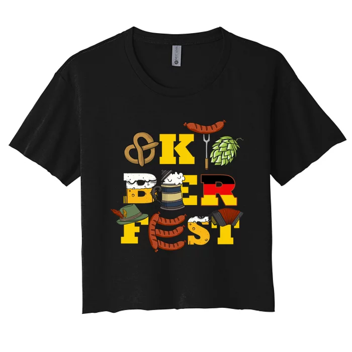 German Oktoberfest Funny Oktoberfest Costume Oktoberfest Women's Crop Top Tee