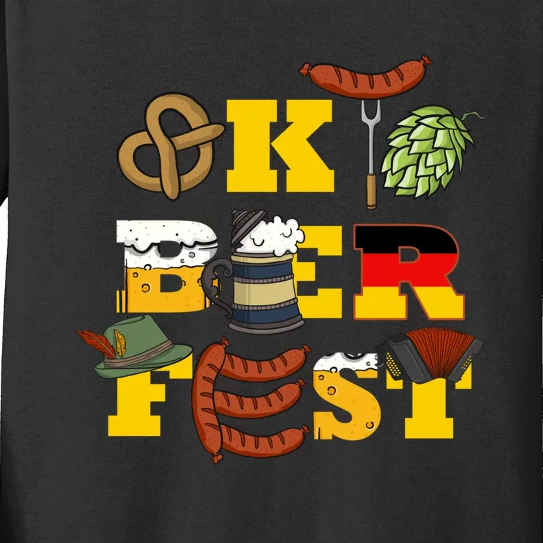 German Oktoberfest Funny Oktoberfest Costume Oktoberfest Kids Long Sleeve Shirt