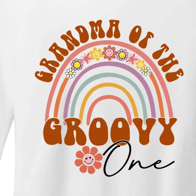 Grandma Of Groovy One Matching Family 1st Birthday Party Womens CVC Long Sleeve Shirt