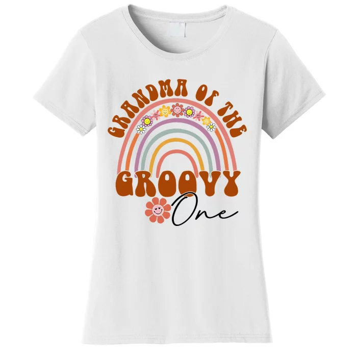 Grandma Of Groovy One Matching Family 1st Birthday Party Women's T-Shirt