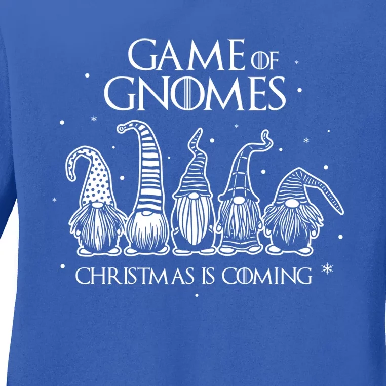 Game Of Gnomes Christmas Is Coming Funny Three Gnomes Xmas Cool Gift Ladies Long Sleeve Shirt