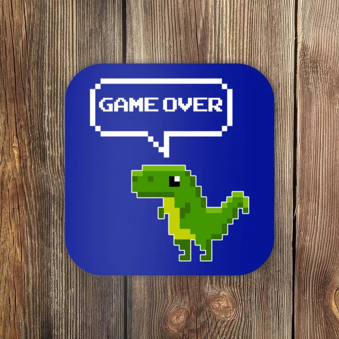 Game Over Gift Funny T Rex Dinosaur Vintage Retro Gaming Gift Coaster